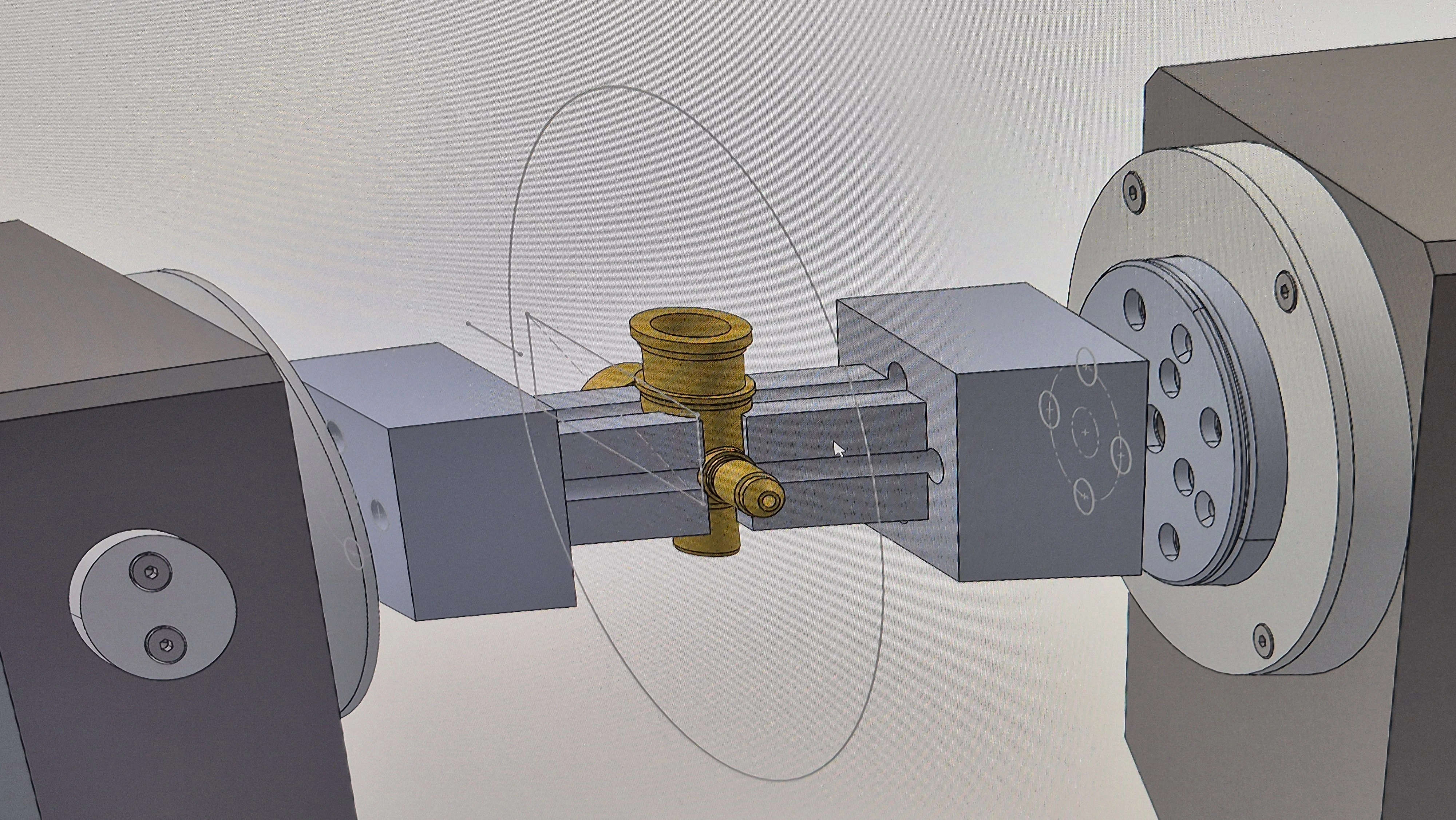 3D design of a brass part in a fixture
